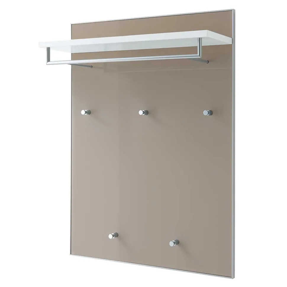 Flurgarderobe Srocca in Taupe Glas beschichtet