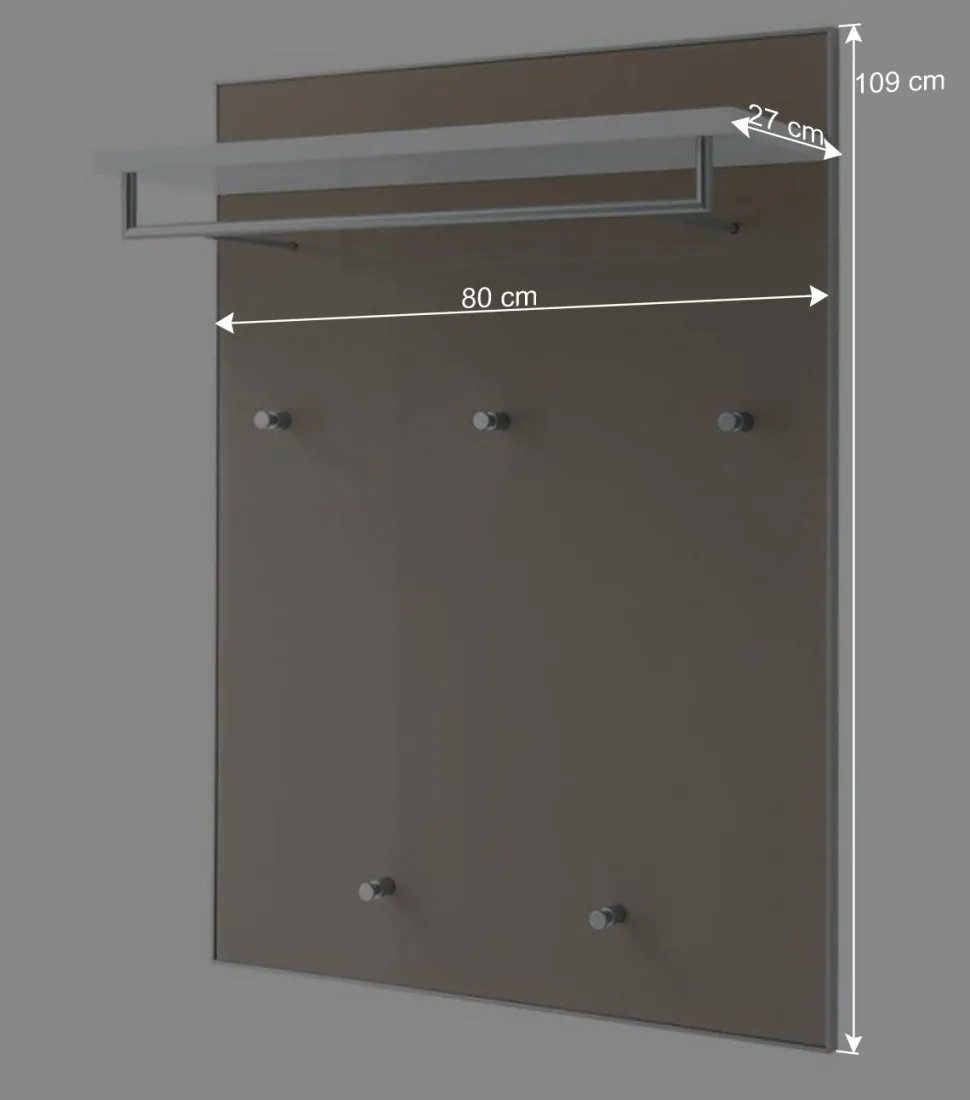 Flurgarderobe Srocca in Taupe Glas beschichtet