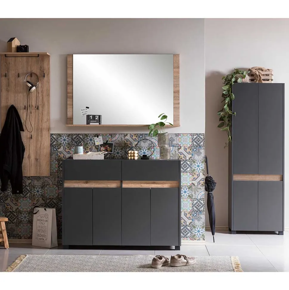 Flurmöbel in Anthrazit & Wildeiche NB - Joha (vierteilig)