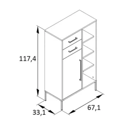 Flurmöbel in Dunkelgrün & Gold - Aqua (fünfteilig)