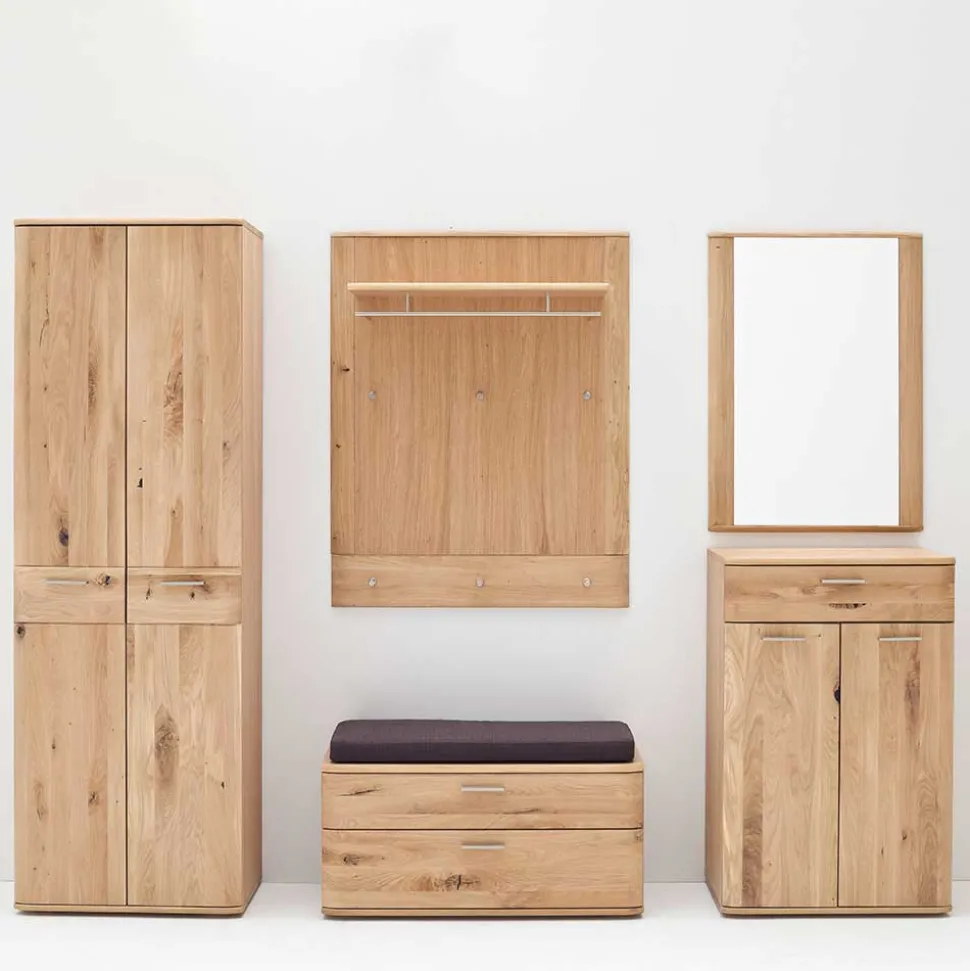 Flurmöbel Set in Eiche Bianco - Mabasa (fünfteilig)