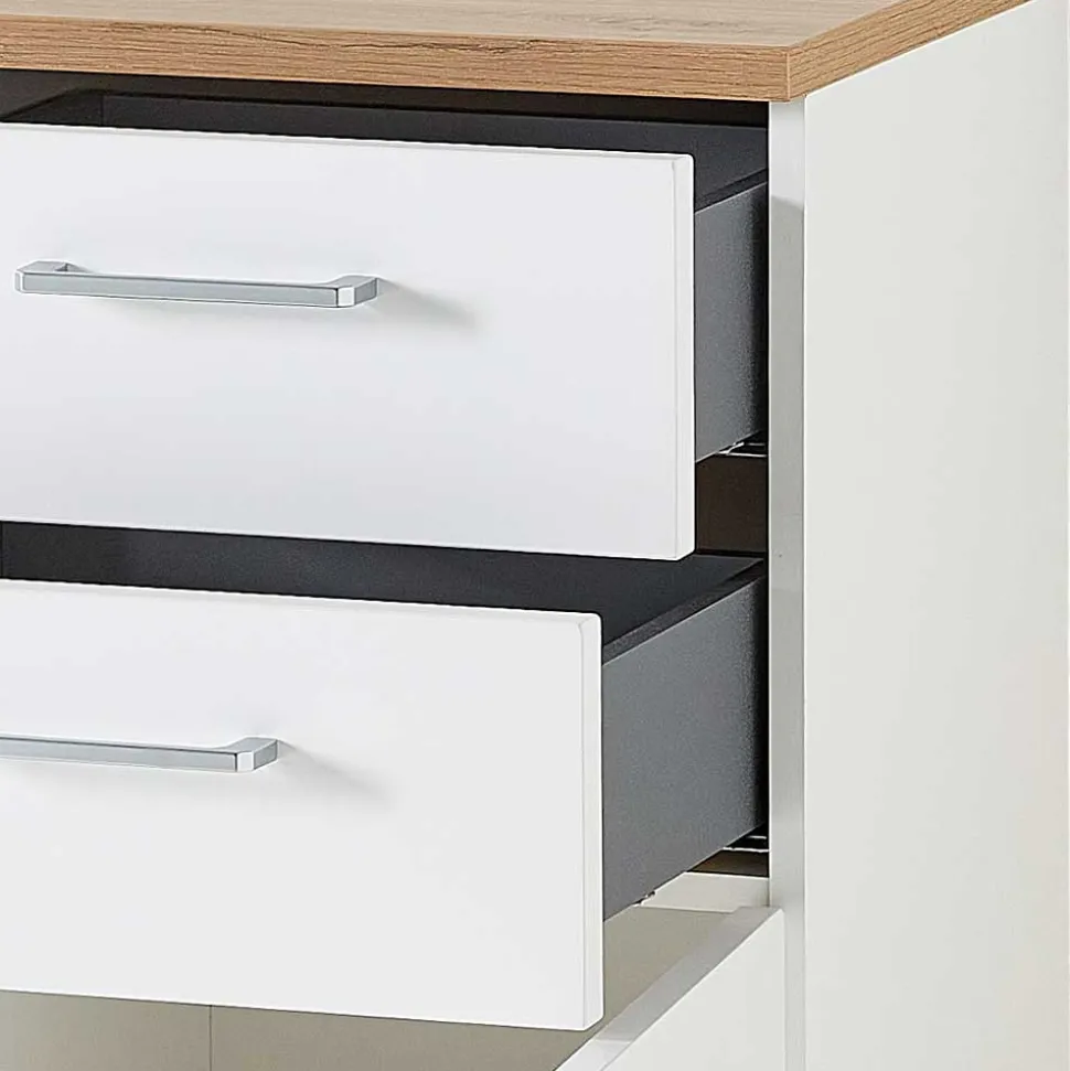 Flurmöbel Set in Weiß & Wildeiche - Symbrosia (fünfteilig)