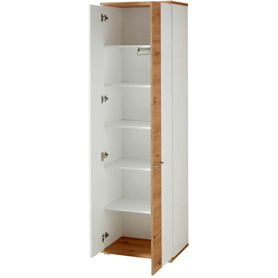 Flurmöbel Set in Weiß & Wildeiche - Symbrosia (fünfteilig)