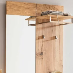 Flurmöbel Set mit Furnier Balkeneiche Macusos & Glas Anthrazit (vierteilig)