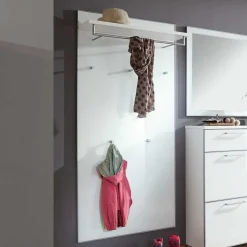 Flurmöbel Set Zoricano in Weiß Glas beschichtet (dreiteilig)