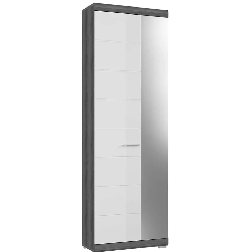 Flurschrank mit Spiegeltür in Weiß HG - Nancys