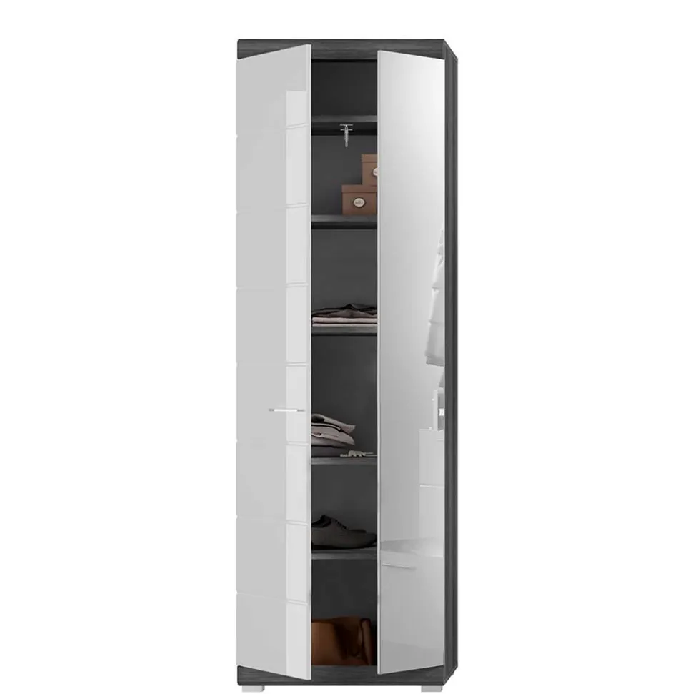 Flurschrank mit Spiegeltür in Weiß HG - Nancys