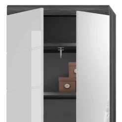 Flurschrank mit Spiegeltür in Weiß HG - Nancys