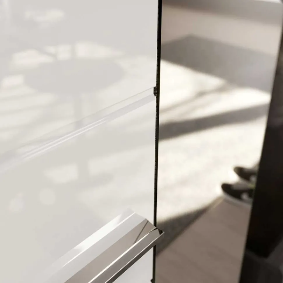 Flurschrank mit Spiegeltür in Weiß HG - Nancys