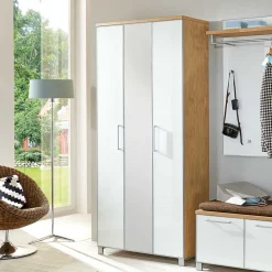 Flurschrank Wynoca in Weiß Glas beschichtet