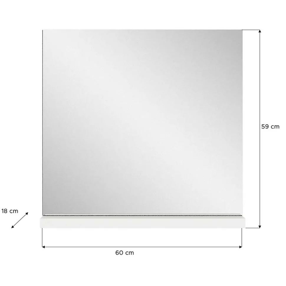 Flurspiegel mit Ablage in Weiß - modernes Design - Dany
