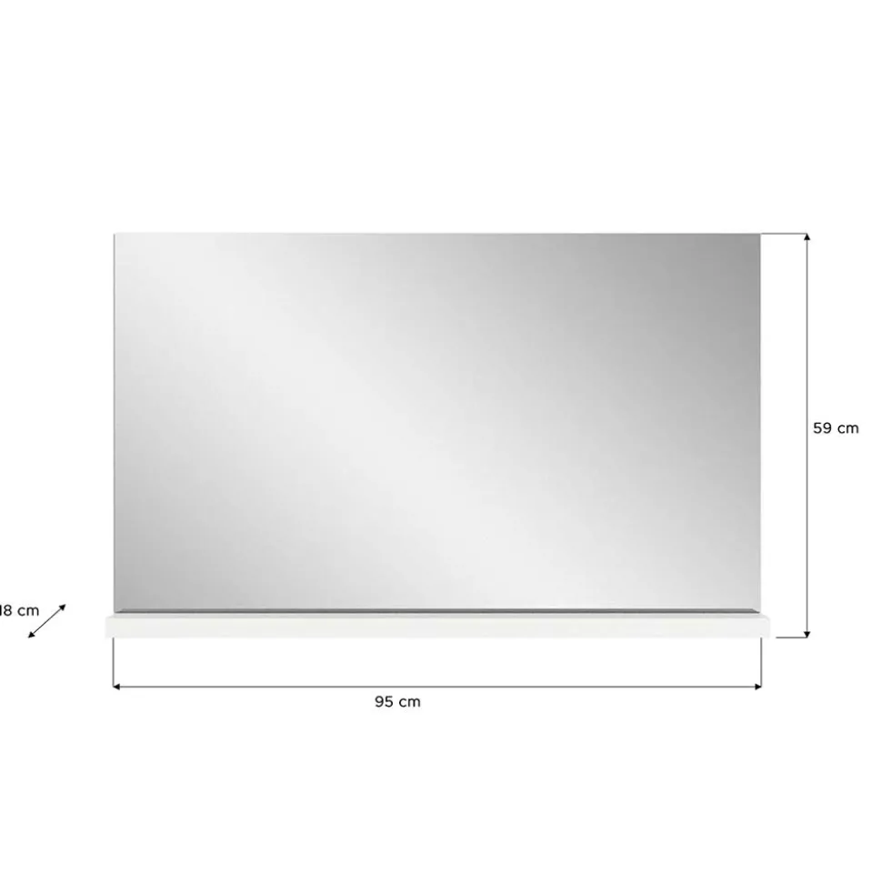 Flurspiegel mit Ablage in Weiß - modernes Design - Dany