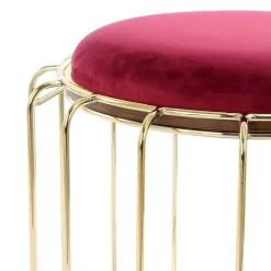 Formschöner Hocker Tisch in Rot Samt - Loyadica