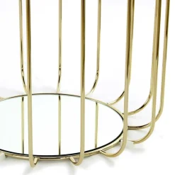 Formschöner Hocker Tisch in Rot Samt - Loyadica