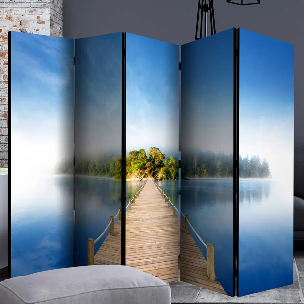 Foto Motivparavent Steg Wasser und Insel - Carmido