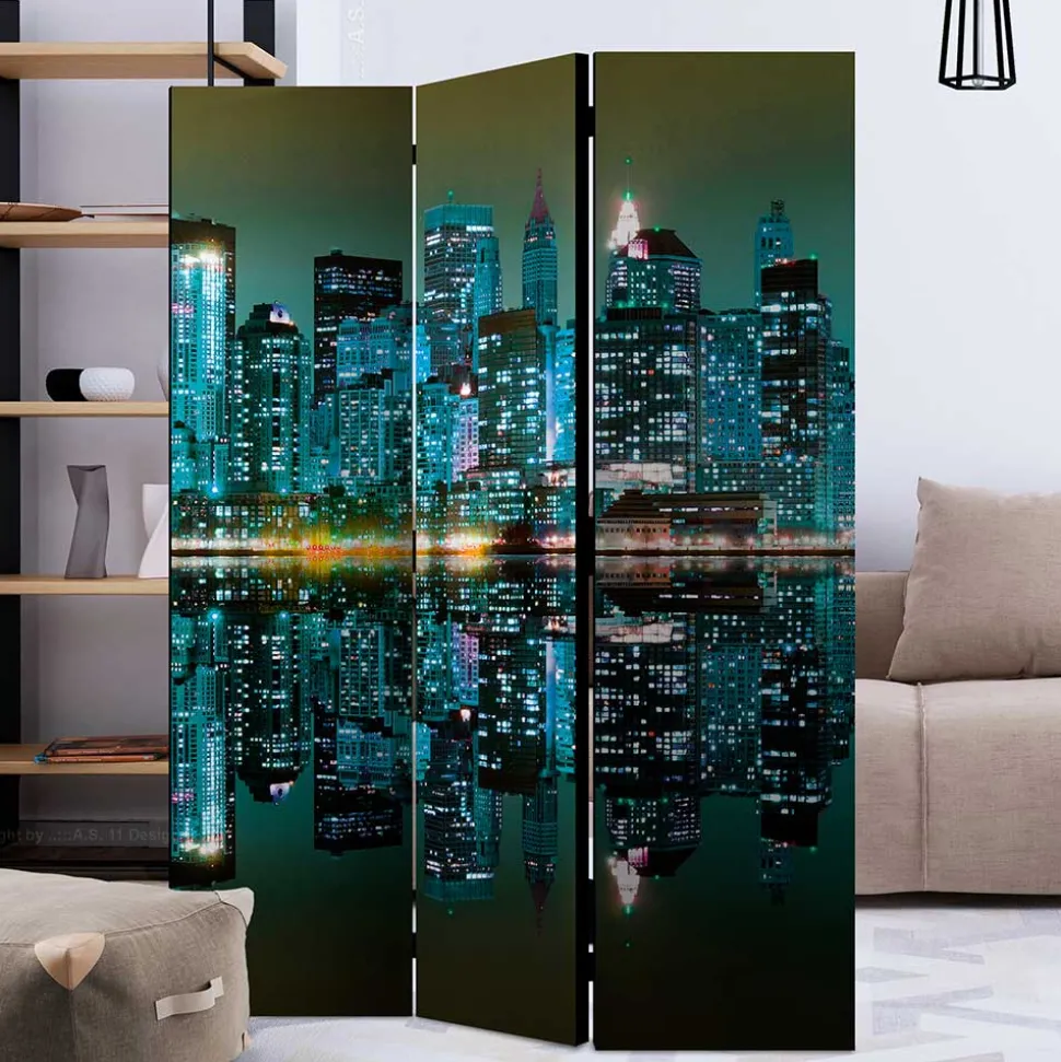 Foto Paravent mit Skyline New York bei Nacht - Salutare