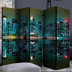 Foto Paravent mit Skyline New York bei Nacht - Salutare