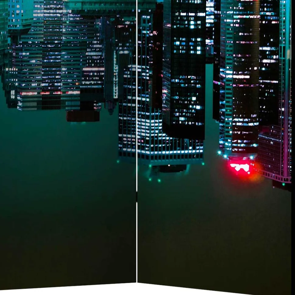 Foto Paravent mit Skyline New York bei Nacht - Salutare