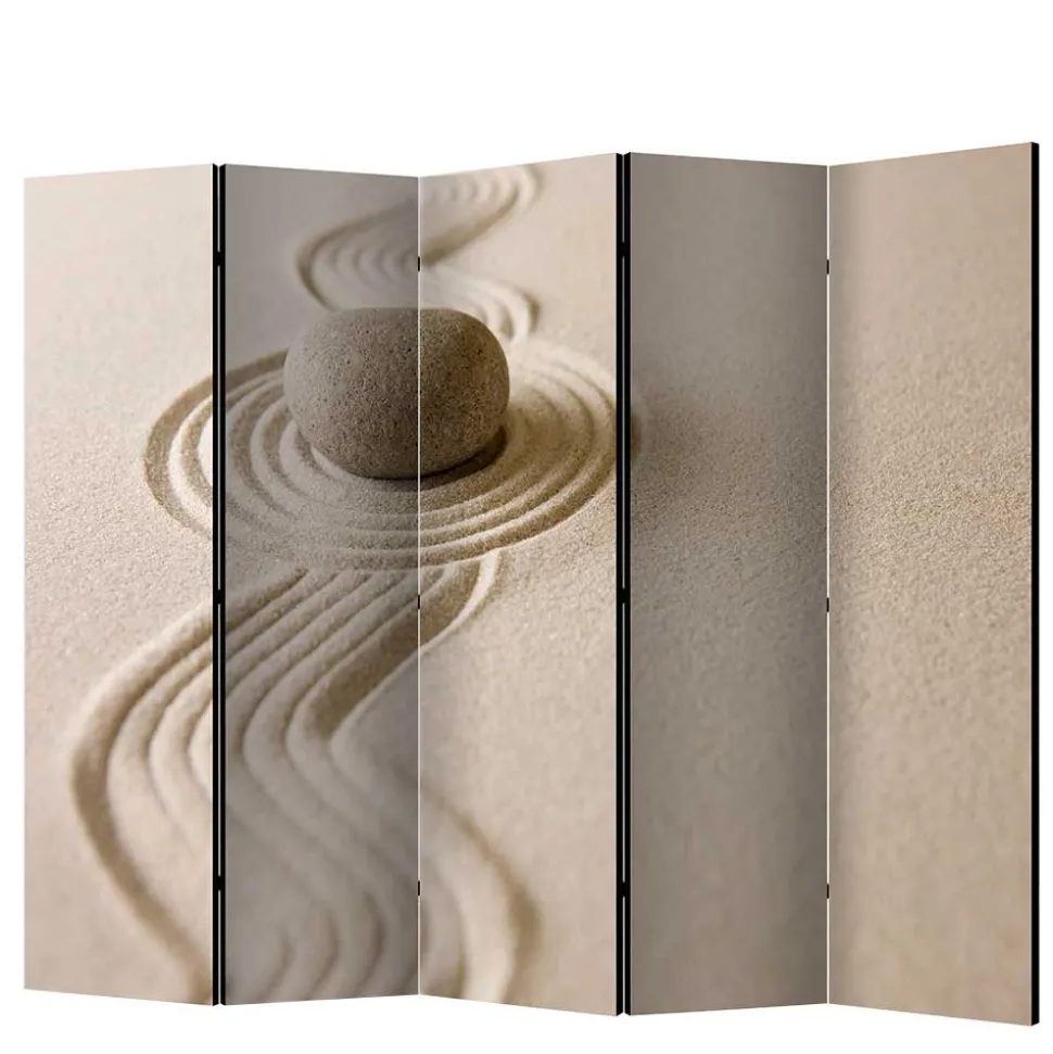 Foto Paravent mit Zen Motiv in Beige - Lasha