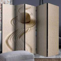 Foto Paravent mit Zen Motiv in Beige - Lasha