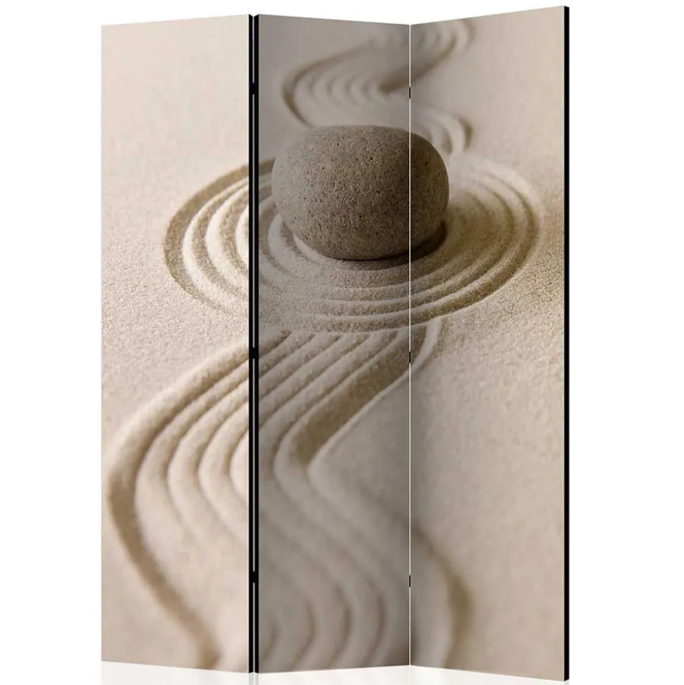 Foto Paravent mit Zen Motiv in Beige - Lasha