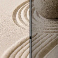 Foto Paravent mit Zen Motiv in Beige - Lasha