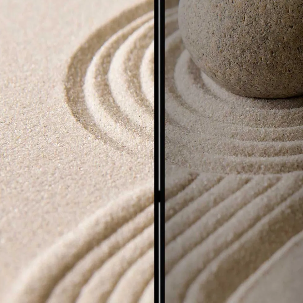 Foto Paravent mit Zen Motiv in Beige - Lasha