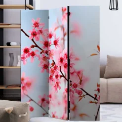 Foto Trennwand Kirschblüte in Rosa & Blau - Filler