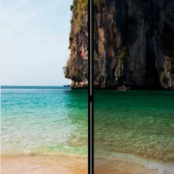 Fotodruck Paravent Felsen im Meer - Anin