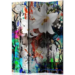 Fotodruck Paravent Graffiti & Lilien - Bergen