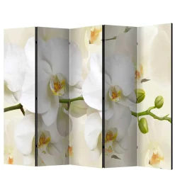 Fotoprint Leinwand Paravent Weiße Orchideen - Aury