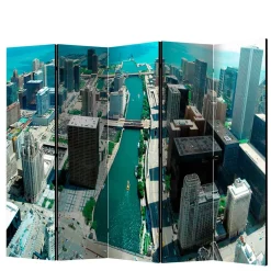 Fotoprint Paravent Großstadt am Meer - Tselesto