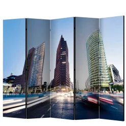 Fotoprint Paravent Hochhäuser & Straße - Janna