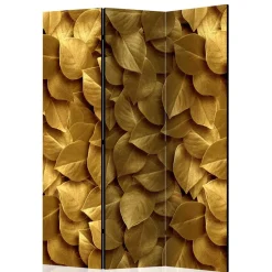 Fotoprint Trennwand mit Blättern in Goldfarben - Jimm