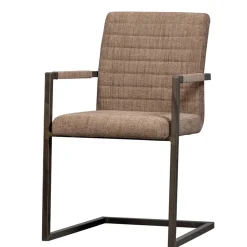 Freischwinger Armlehnenstuhl in Braun meliert - Sicilia (2er Set)