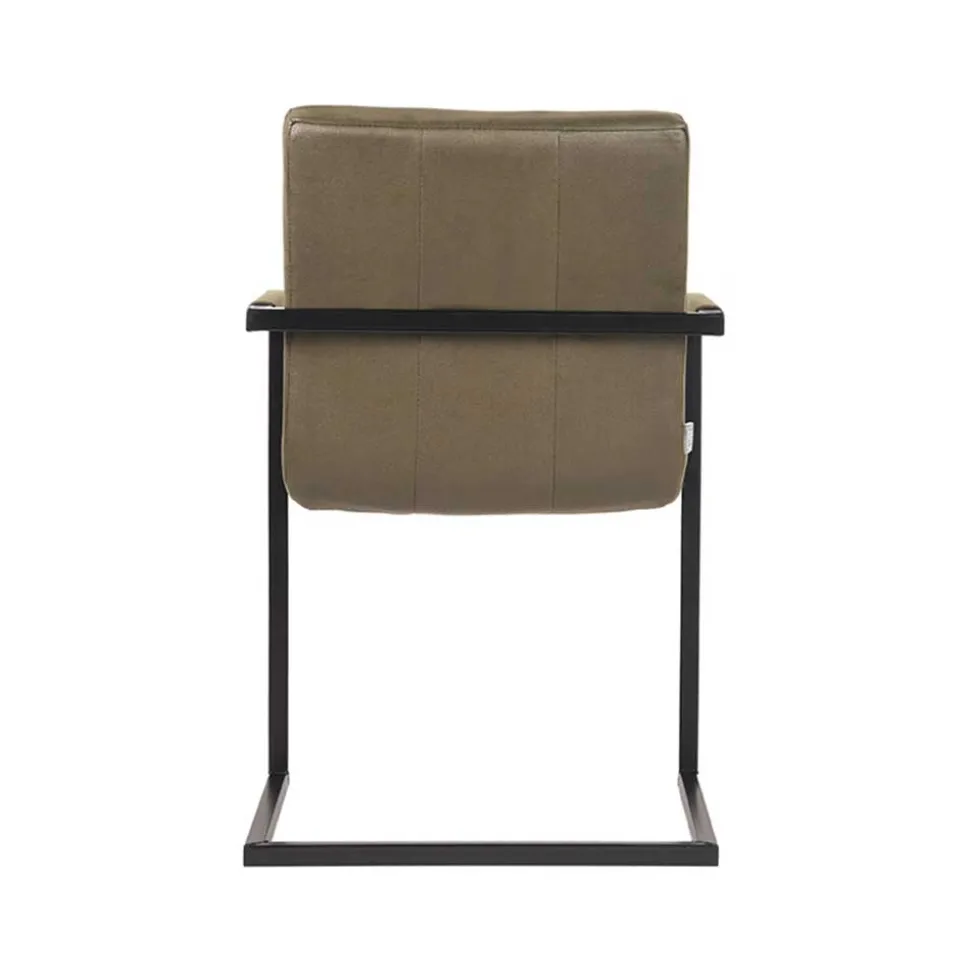 Freischwinger Armlehnenstuhl in Oliv Grün - Musashy