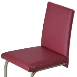 Freischwinger Clamina in Rot Kunstleder