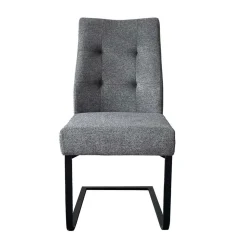 Freischwinger Polsterstühle in Dunkelgrau - Zinova (2er Set)