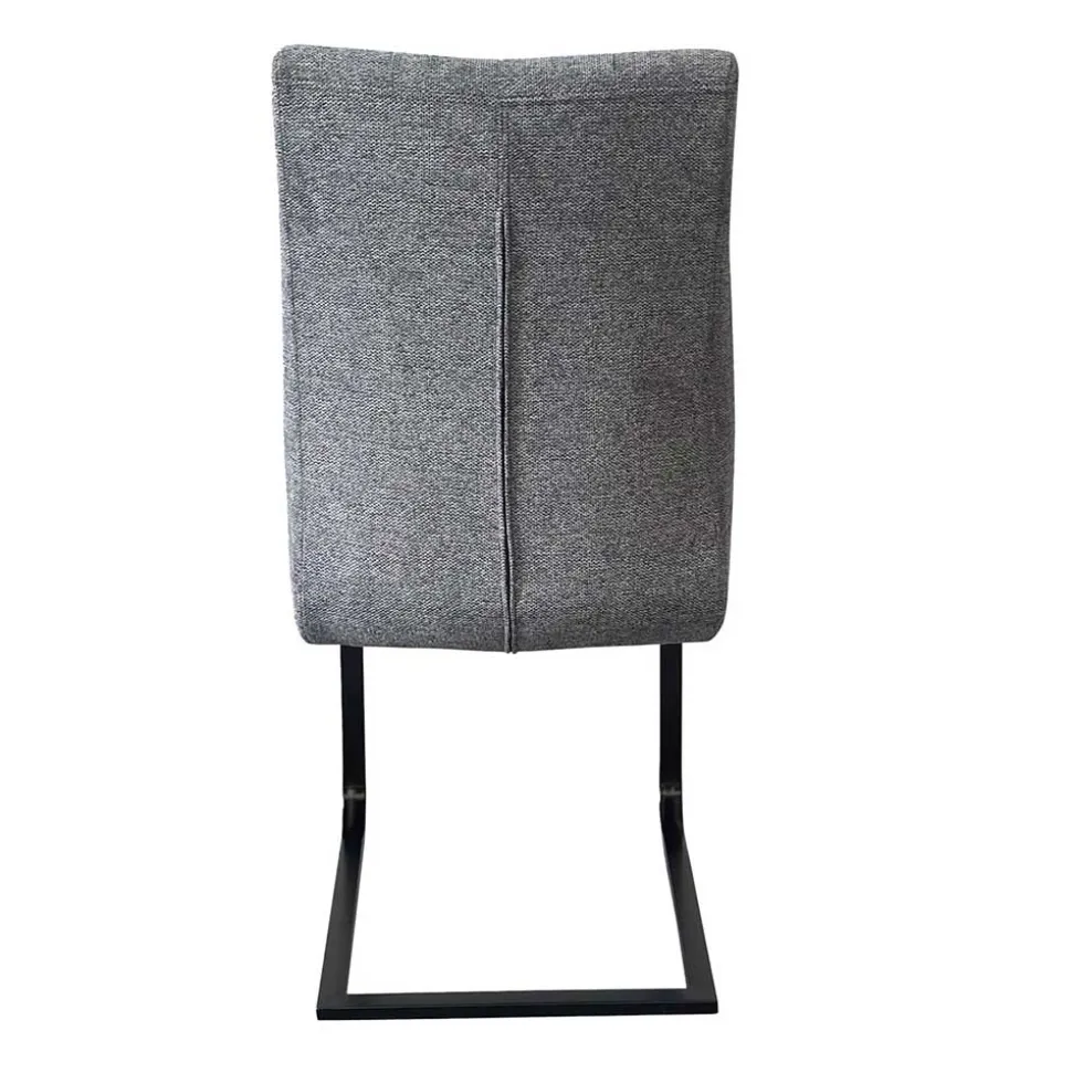 Freischwinger Polsterstühle in Dunkelgrau - Zinova (2er Set)