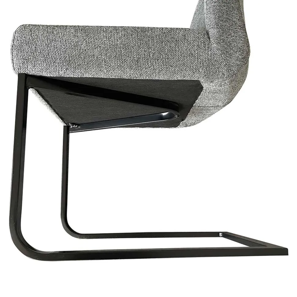 Freischwinger Polsterstühle in Dunkelgrau - Zinova (2er Set)