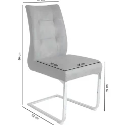 Freischwinger Polsterstühle in Dunkelgrau - Zinova (2er Set)