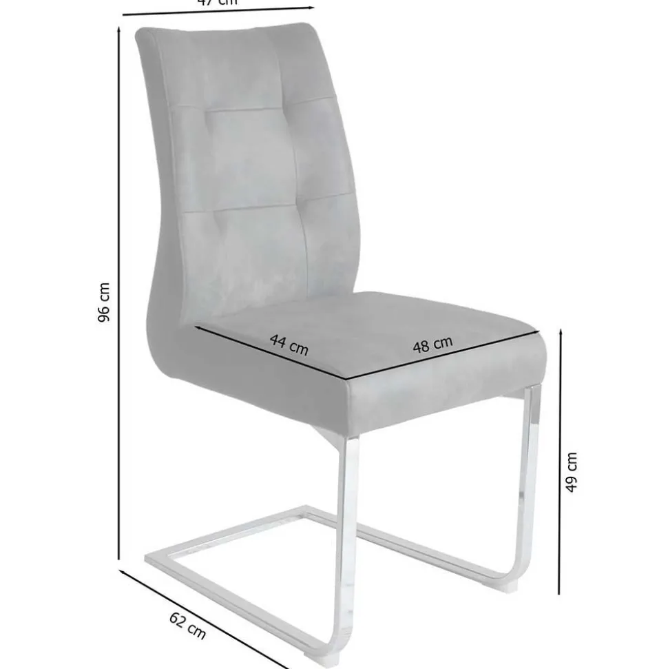 Freischwinger Polsterstühle in Dunkelgrau - Zinova (2er Set)