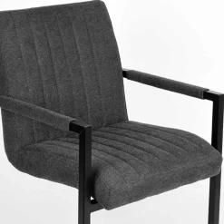 Freischwinger Sessel in Anthrazit & Schwarz - Tressur (2er Set)