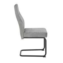 Freischwinger Stuhl in Silbergrau - Riakust (2er Set)