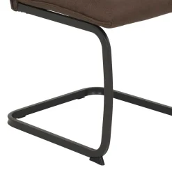 Freischwingerstühle in Braun Microfaser - Francara (Set)