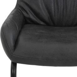 Freischwingerstuhl in Anthrazit Microfaser - Settas (Set)