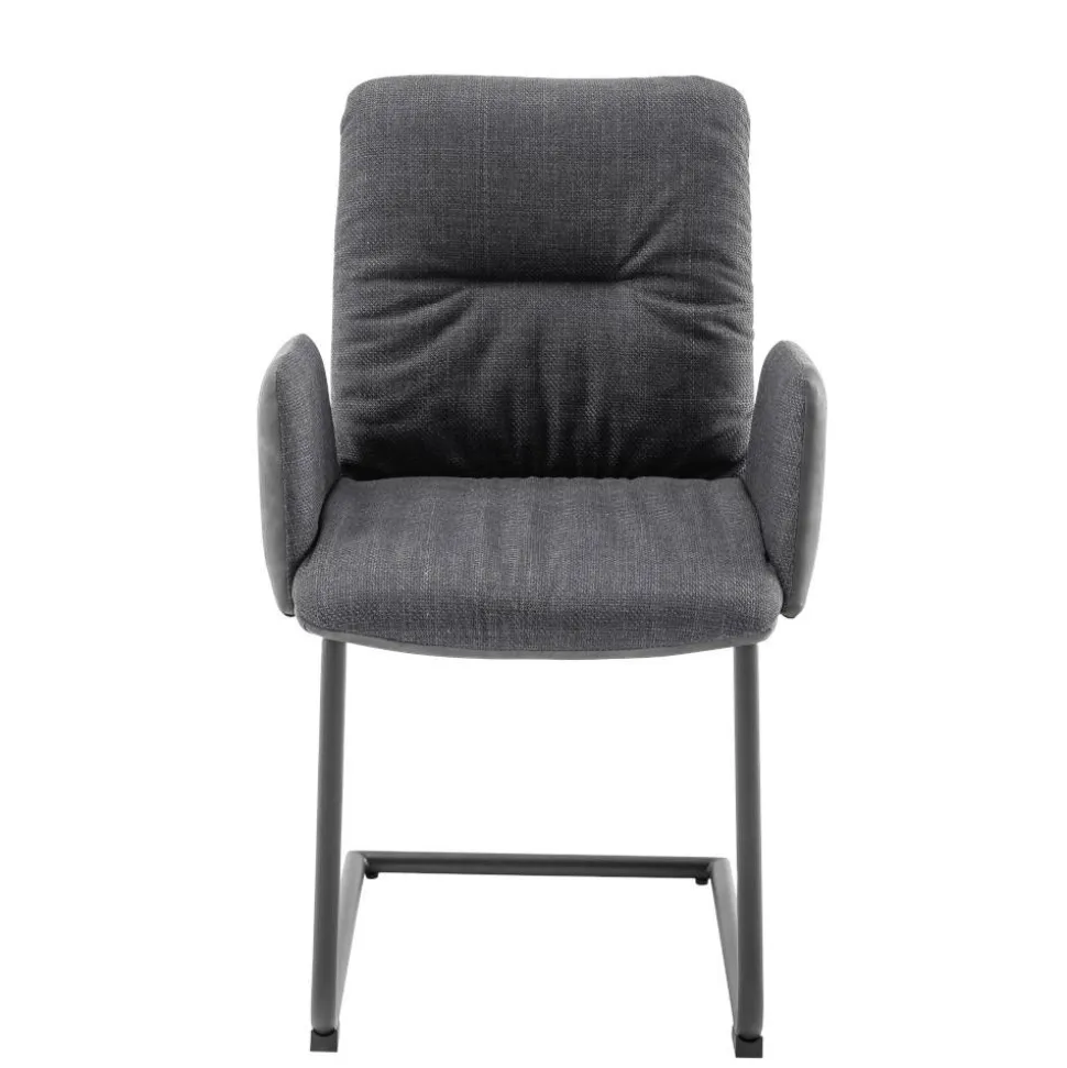 Freischwinger-Tischsessel in Anthrazit - Jamesson (2er Set)