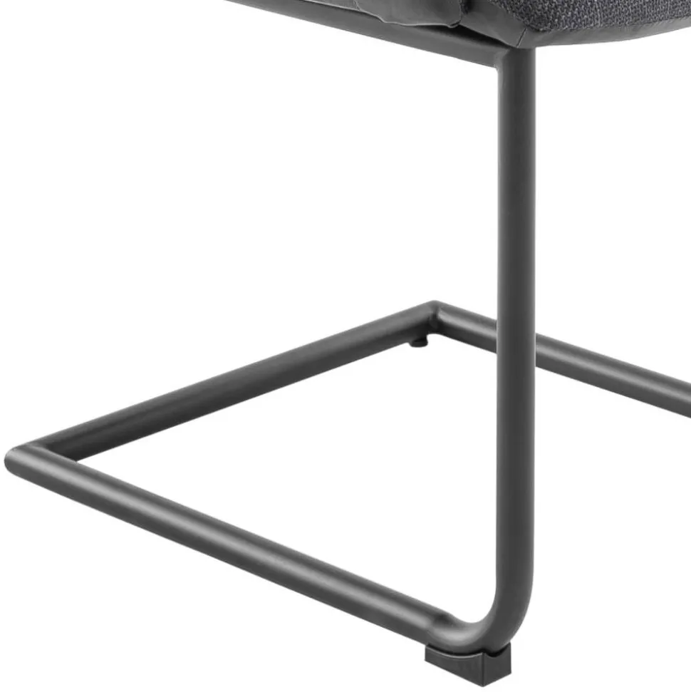 Freischwinger-Tischsessel in Anthrazit - Jamesson (2er Set)