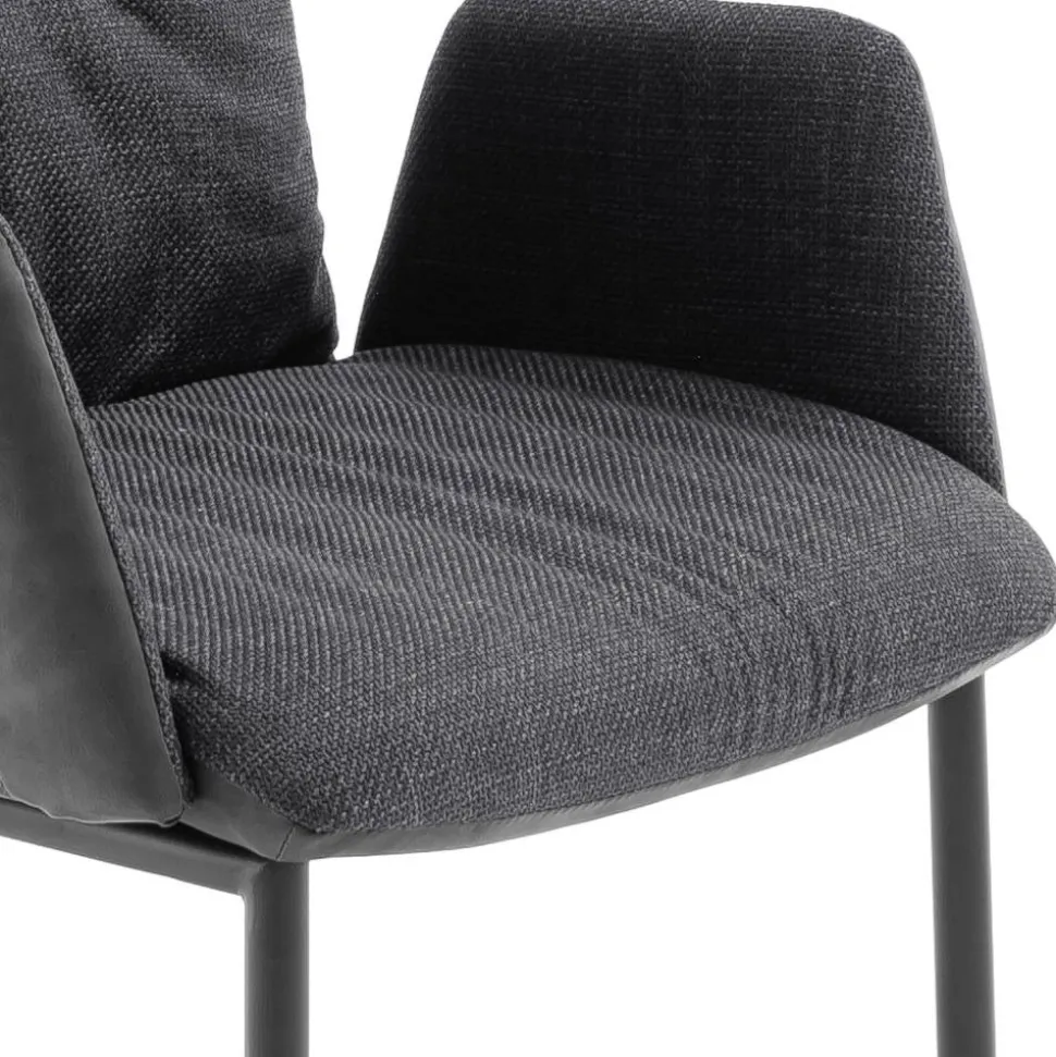 Freischwinger-Tischsessel in Anthrazit - Jamesson (2er Set)