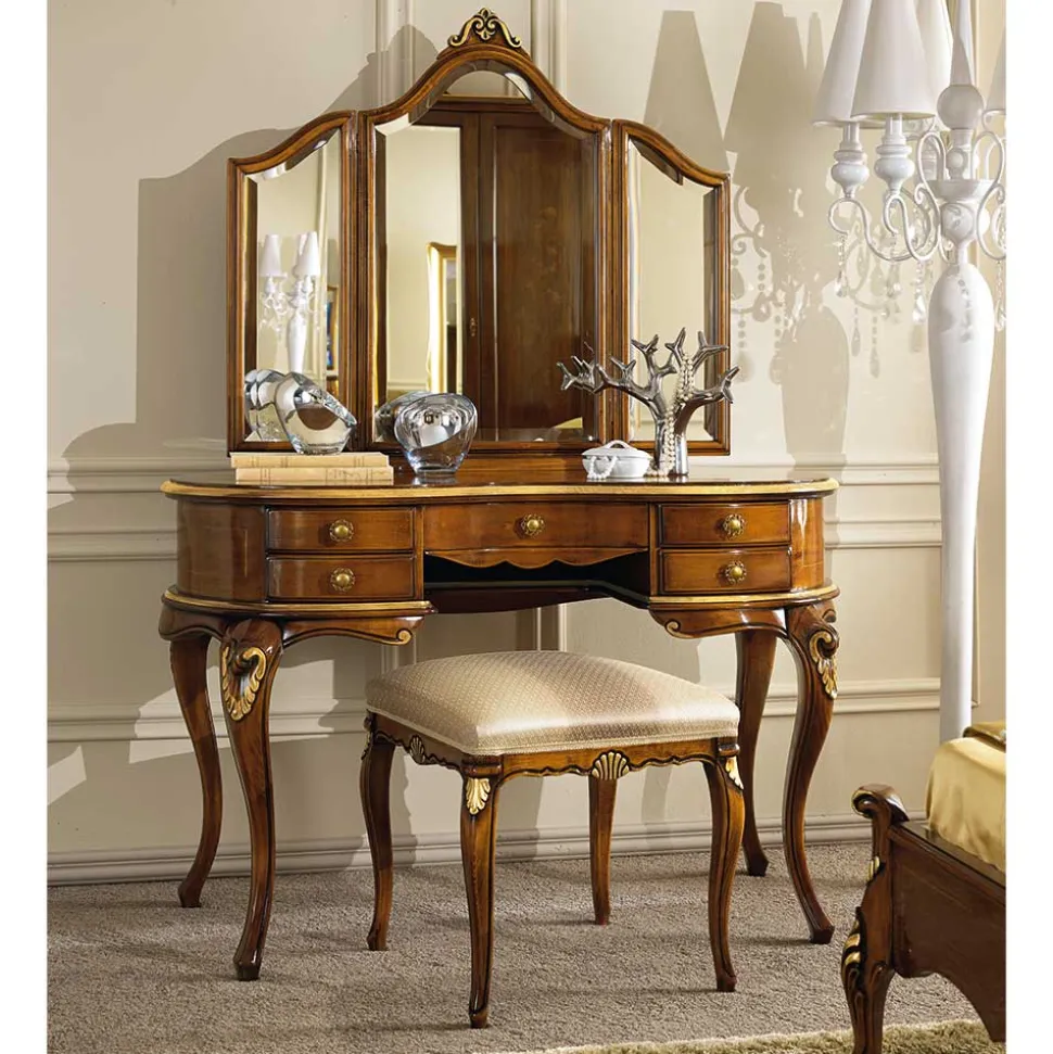 Frisiertisch & Hocker im Italienischen Stil - Carlenna (zweiteilig)